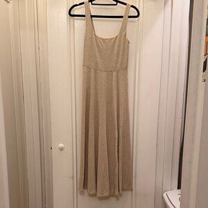Aritzia Beige Sleeveless Slit Dress